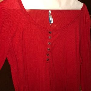 Red long sleeve top